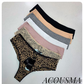 b4-P6578 Acousma Трусики женские танго, M-XL, 1 пачка (6 шт)