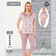 e1-14365 Cotpark Комплект женской пижамы: футболка и капри, L-3XL, viscose, 1 пачка (4 шт)