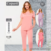 e1-14406 Cotpark Комплект женской пижамы: футболка и капри, L-3XL, viscose, 1 пачка (4 шт)
