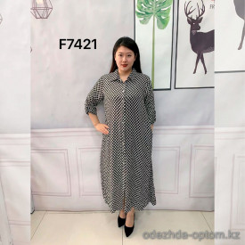 w7-F7421 Платье-Рубашка женская свободного кроя, большие размеры, 1 шт