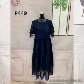 w7-P449 Платье женское однотонное, большие размеры, 1 шт