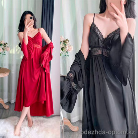 b15-2688 Комплект женской шелковой одежды для сна: халат и сорочка, M-XL, 1 пачка (3 шт) b15-2688 Комплект женской шелковой одежды для сна: халат и сорочка, M-XL, 1 пачка (3 шт)