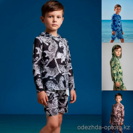 z4-507 Пляжный детский костюм: футболка и шорты, 26-34, 1 пачка (5 шт)