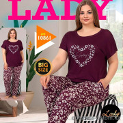 e1-10861 Lady Lingerie Комплект домашней одежды для полных дам, 2XL-4XL, cotton, 1 пачка (3 шт)