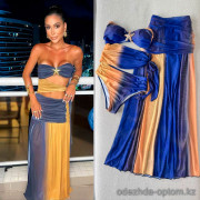 b15-373 Купальник женский слитный в комплекте с юбкой, S-L, 1 пачка (3 шт)