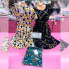 b6-2318-1 Туника-платье женская миди с карманами, штапель, большие размеры, 3XL-5XL, 1 пачка (3 шт)