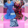 b6-2318-2 Туника-платье женская миди с карманами, штапель, большие размеры, 3XL-5XL, 1 пачка (3 шт)