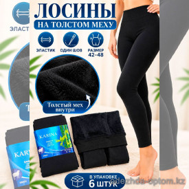 k2-9189-3 Karina Лосины женские капроновые на меху, 42-48, 8800 ден, 1 пачка (6 шт)