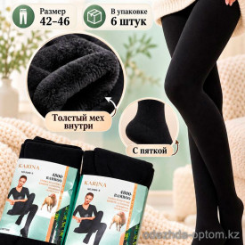 k2-9366-3 Karina Термо-колготки женские на толстом меху, 42-46, 4800 ден, 1 пачка (6 шт)