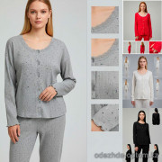 d7-312 Комплект женской пижамы: кофта и штаны, стандарт (44-48), 1 пачка (3 шт)