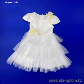 d1-3182 Платье детское с цветами, 3-7 лет, подклад хлопок, 1 пачка (5 шт)