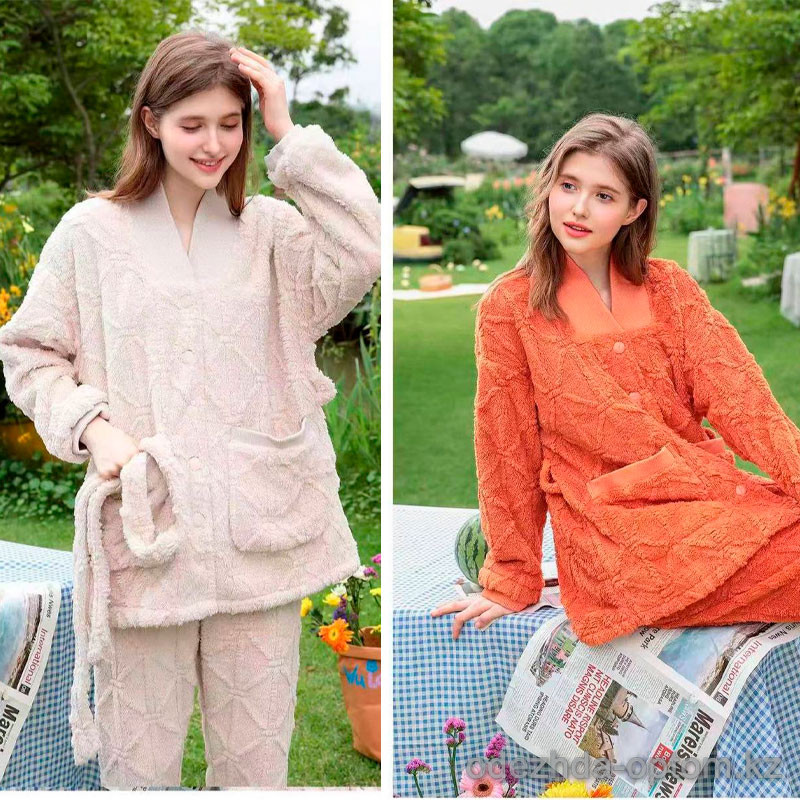 b15-399 Халат женский махровый в комплекте со штанами, M-XL, 1 пачка (3 шт) b15-399 Халат женский махровый в комплекте со штанами, M-XL, 1 пачка (3 шт)