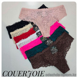 b4-1969 Coeur Joie Трусики женские кружевные стринги, L-2XL, 1 пачка (6 шт)