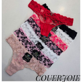 b4-2609 Coeur Joie Трусики женские кружевные стринги, S-XL, 1 пачка (6 шт)