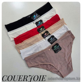 b4-2617 Coeur Joie Трусики женские однотонные, M-XL, 1 пачка (6 шт)