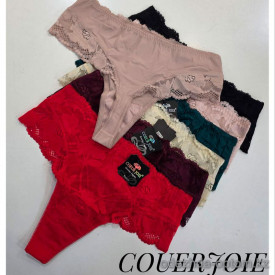 b4-9813 Coeur Joie Трусики женские однотонные стринги, L-2XL, 1 пачка (6 шт)
