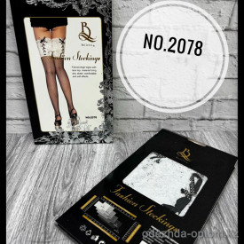 b5-2078 Чулки женские с ажурной широкой резинкой, 1 пара