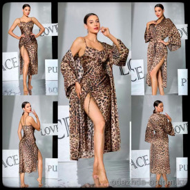 b5-1178-2 Халат женский длинный в комплекте с сорочкой, S-L, 1 пачка (3 шт)