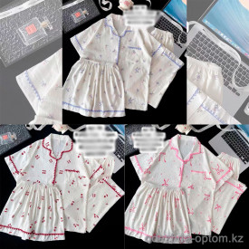 b6-99 Комплект женской пижамы 3в1: рубашка, штаны и шорты, 44-48, 1 пачка (3 шт)