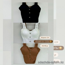 b8-024 Топ женский однотонный на широких лямках, 44-46, 1 пачка (10 шт)