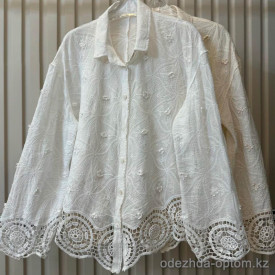w26-1188 Рубашка женская однотонная с кружевом, стандарт, 1 шт