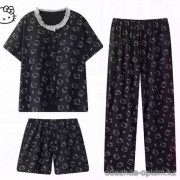 b15-2530-3 Комплект женской одежды для сна 3в1: кофта, шорты и штаны, 42-48, 1 пачка (4 шт)