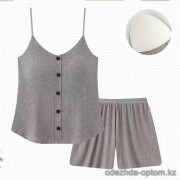 b15-25355 Комплект женской одежды для сна: майка и шорты, M-2XL, 1 пачка (3 шт)