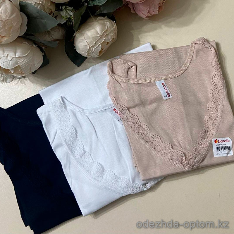 d7-235142WB Donella Майка женская на широких лямках, размер L, 1 пачка (5 шт) d7-235142WB Donella Майка женская на широких лямках, размер L, 1 пачка (5 шт)