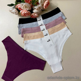 d7-A7256-1 Трусики женские однотонные стринги, XL-3XL, 1 пачка (12 шт)