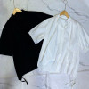 w44-0133 Рубашка женская однотонная с завязками по бокам, стандарт (до 52), 1 шт