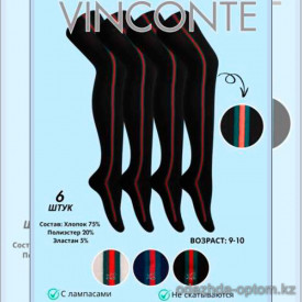 k4-XB066-4 Vinconte Колготки детские с лампасами, 9-10 лет, 1 пачка (6 шт)