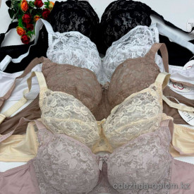 b6-8801-5 Бюстгальтер без поролона из плотного гипюра, чашка D, 1 пачка (6 шт)
