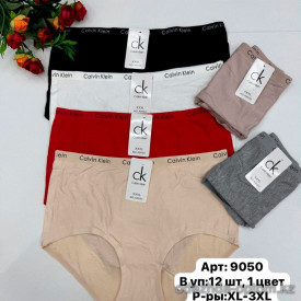b6-9050-3 Трусики женские однотонные, XL-3XL, 1 пачка (12 шт)
