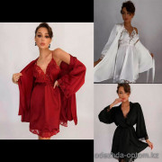 b18-267 Женский комплект для сна: халат и сорочка, стандарт, 1 пачка (2 шт)