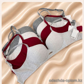 b4-G15 Бюстгальтер без косточек на тонком поролоне, M-XL, 1 пачка (6 шт)