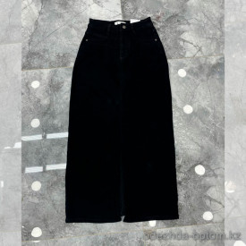 j4-0854 Юбка женская джинсовая с разрезом, 25-29, стрейч, 1 пачка (5 шт)