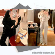 b15-004 Комплект женской пижамы 3в1: кофта, майка и штаны, M-XL, 1 пачка (3 шт)