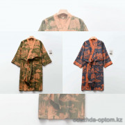 b15-206 Халат женский муслиновый с длинным рукавом, M-XL, 1 пачка (3 шт)