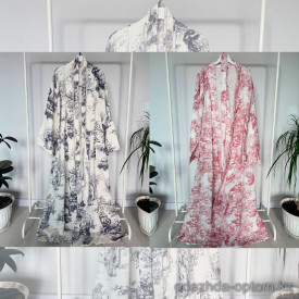 b15-3044-2 Халат женский муслиновый длинный, M-L, 1 пачка (2 шт)