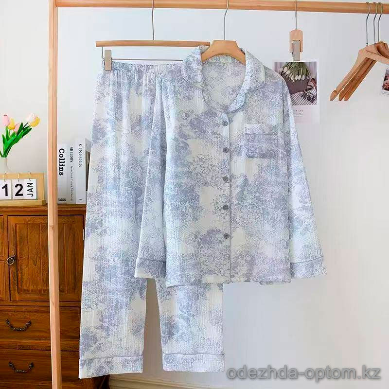 b15-307-4 Комплект женской муслиновой пижамы: рубашка и штаны, M-XL, 1 пачка (3 шт) b15-307-4 Комплект женской муслиновой пижамы: рубашка и штаны, M-XL, 1 пачка (3 шт)
