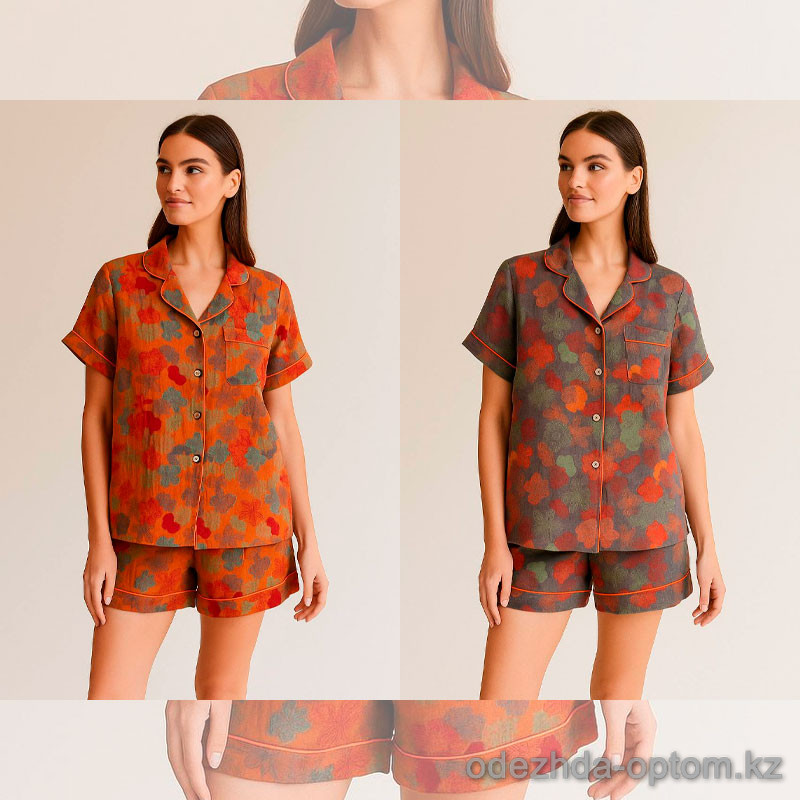 b15-401 Комплект женской муслиновой пижамы: рубашка и шорты, M-XL, 1 пачка (3 шт) b15-401 Комплект женской муслиновой пижамы: рубашка и шорты, M-XL, 1 пачка (3 шт)