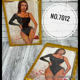 b5-7012-3 Боди женское прозрачное со стразами, стандарт, 1 шт