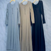 w37-0732 Платье женское однотонное с длинными рукавами, стандарт, 1 шт