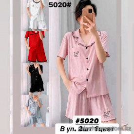 b6-5020-2 Комплект женской пижамы: рубашка и шорты, M-L, 1 пачка (2 шт)