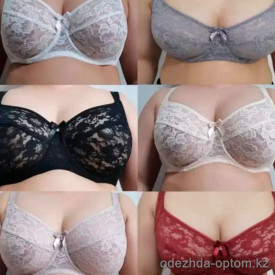 b6-8801-5 Бюстгальтер без поролона из плотного гипюра, 1 пачка (6 шт)