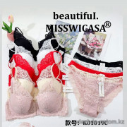 b6-K01019 Miss Wicasa Комплект кружевного нижнего белья: бюстгальтер и трусики, чашка C, 1 пачка (3 шт)