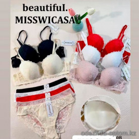b6-K0960 Miss Wicasa Комплект нижнего белья: бюстгальтер и трусики, чашка B, 1 пачка (3 шт)