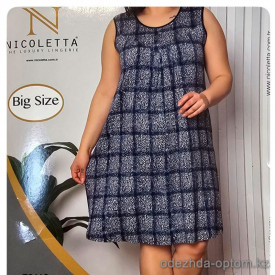 b4-70112 Nicoletta Платье женское домашнее, большие размеры, 2XL-5XL, 1 пачка (4 шт)