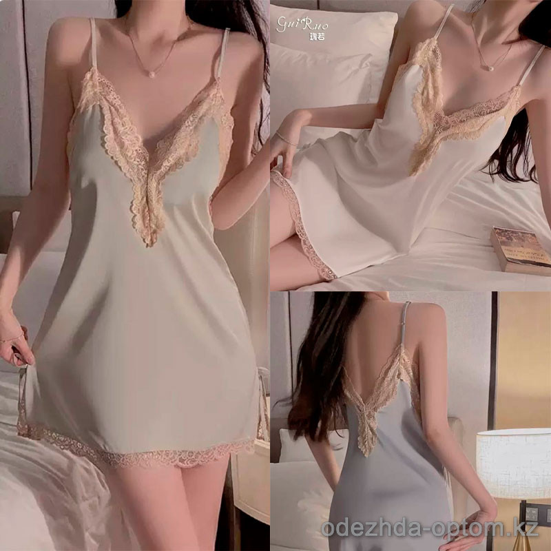 b18-2742 Сорочка женская на бретельках с кружевной вставкой, стандарт, 1 пачка (3 шт) b18-2742 Сорочка женская на бретельках с кружевной вставкой, стандарт, 1 пачка (3 шт)