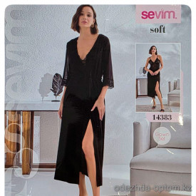 b4-14383-1 Сорочка женская в комплекте с халатом, S-XL, 1 пачка (4 шт)